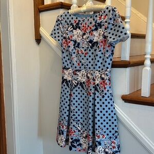 Japanese-inspire Floral Polka Dot Dress by Eliza J
